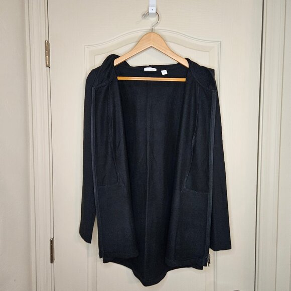 PureJill Black Lightweight Zip-up Hooded Jacket with scoop back, Women's S - Picture 3 of 5